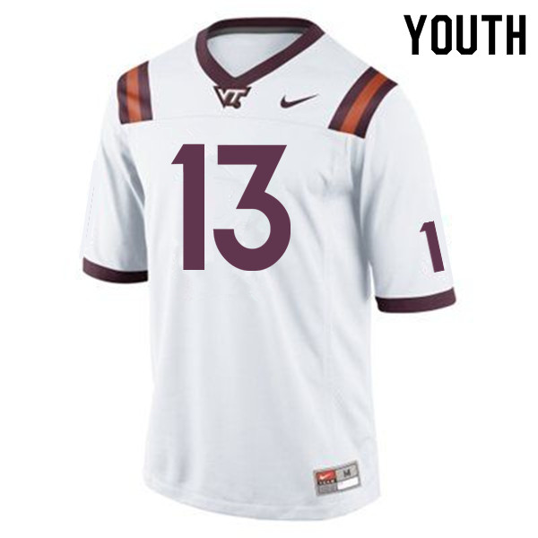 Youth #13 Jalen Holston Virginia Tech Hokies College Football Jerseys Sale-Maroon